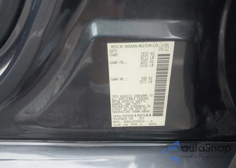 2013 Nissan Altima 2.5 Sl z USA, uszkodzony, nr VIN 1N4AL3AP1DN440588